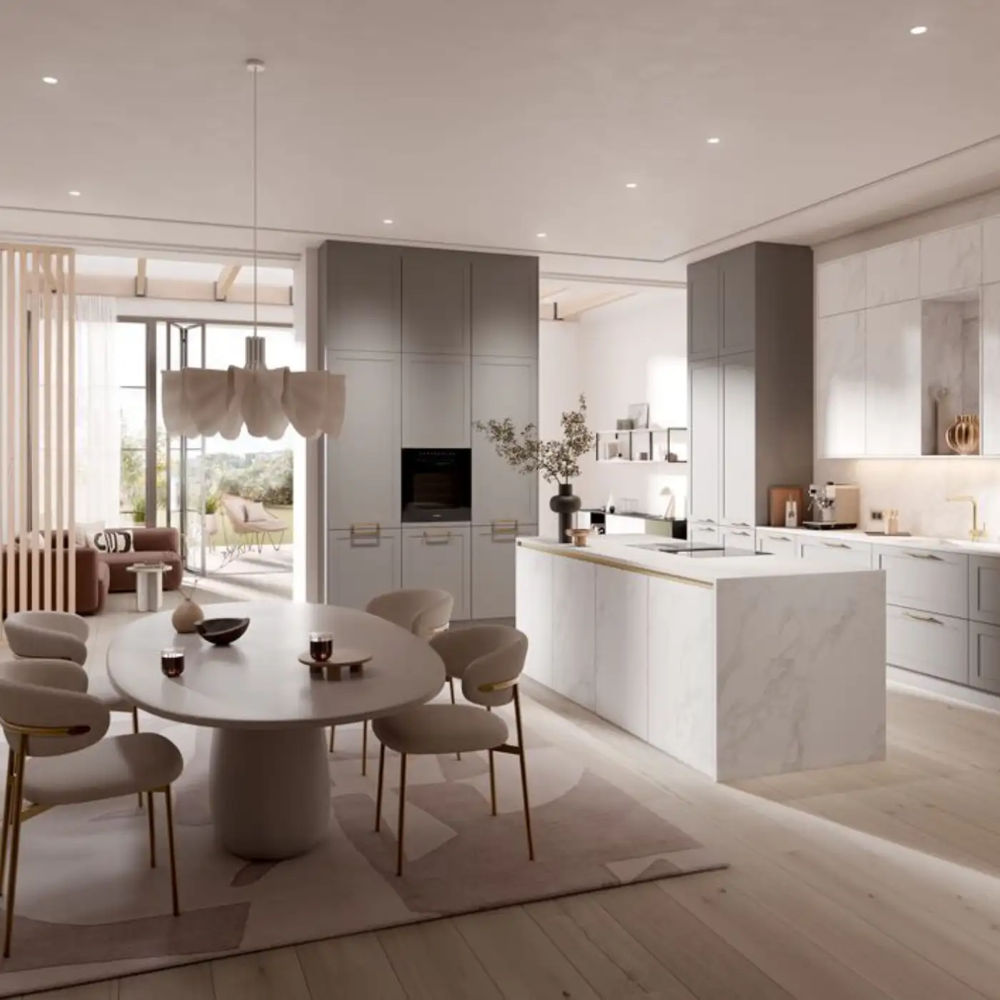 küchenhersteller-haecker-landhaus-modern-inselkueche-grau-marmor