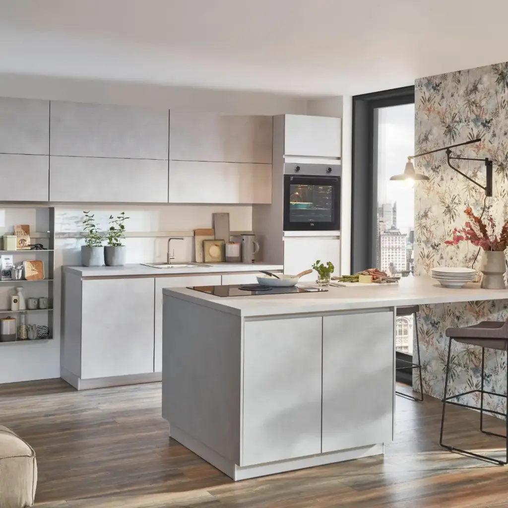 küchenhersteller-nobilia-kuechezeile-modern-grifflos-beton-weiß