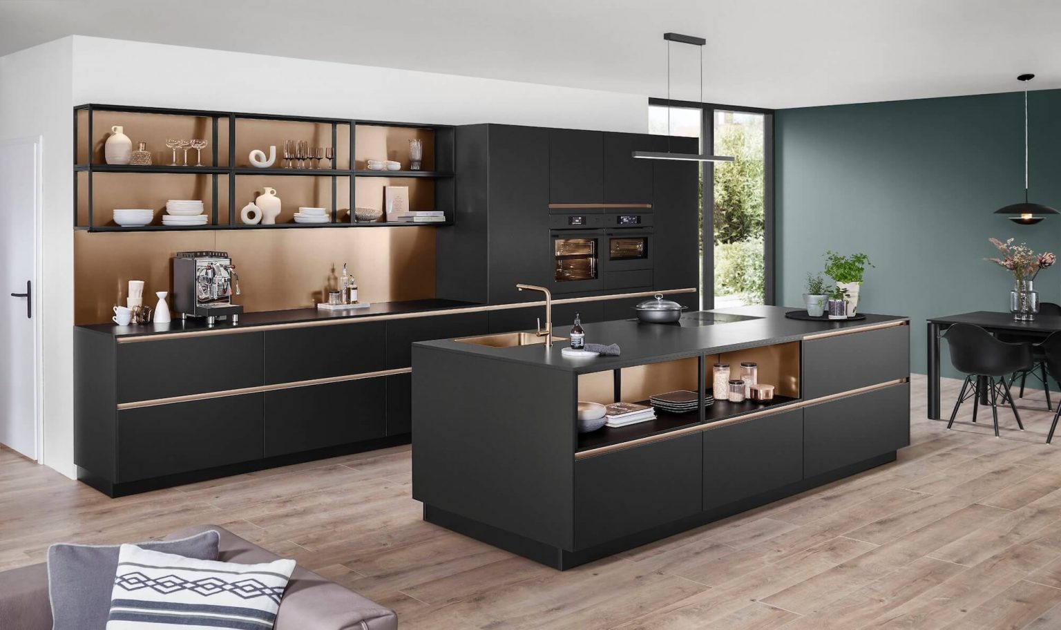 Nobilia Designkueche Schwarz matt