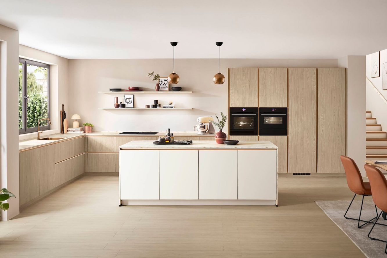 Nobilia Structura Inselkueche Weiss Marmor