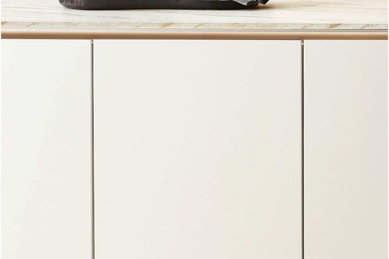 Nobilia Structura Inselkueche Weiss Marmor matt