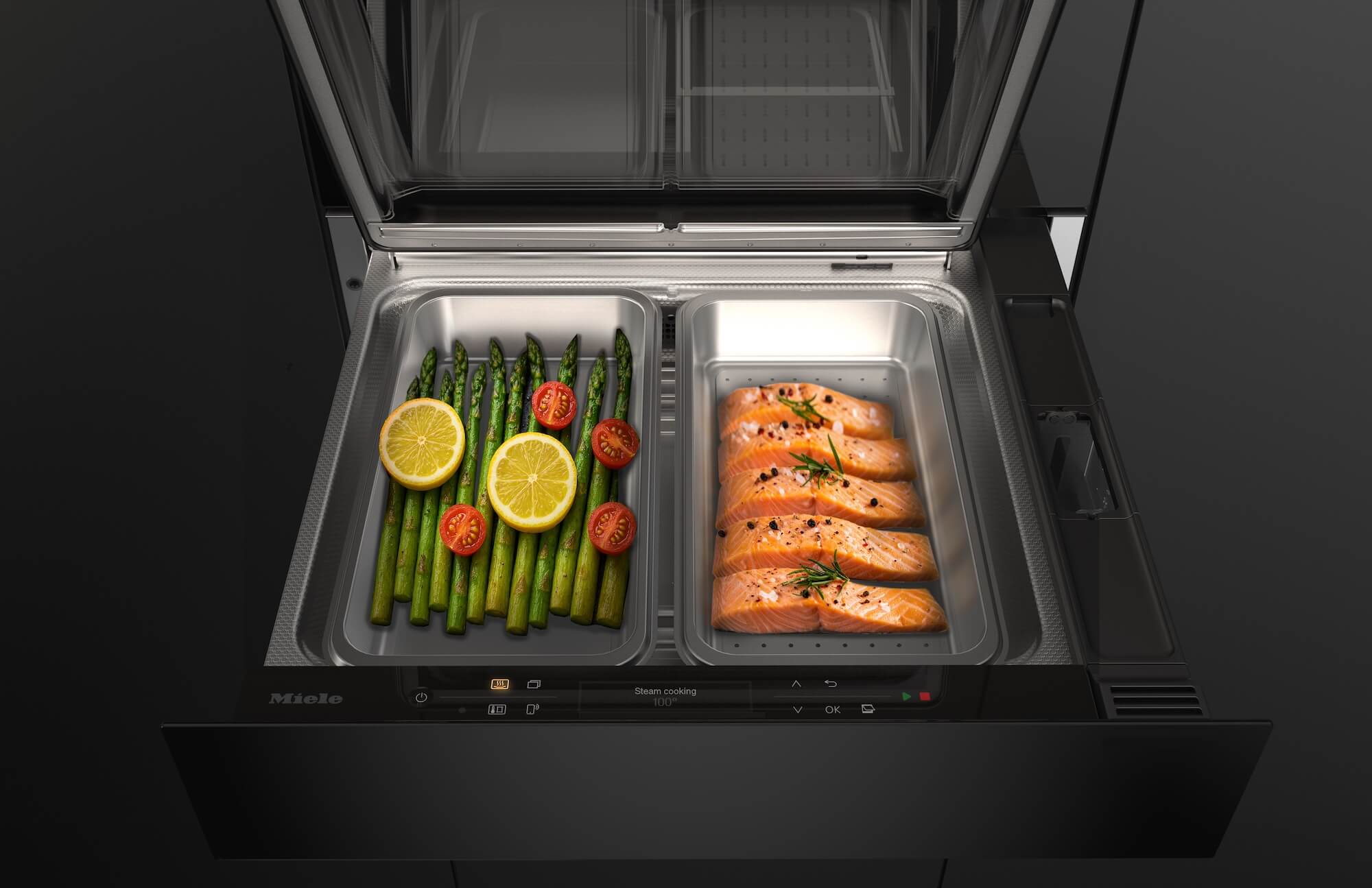 miele-dampfschublade-separates-garen-spargel-lachs