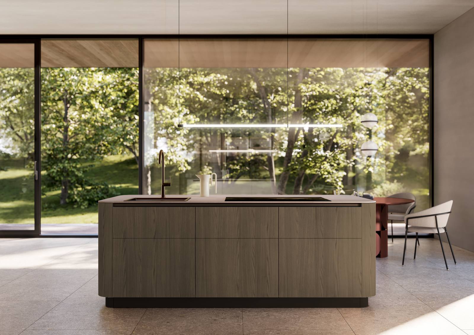 Leicht Neuheiten 2027 Kücheninsel mit Rundwangen