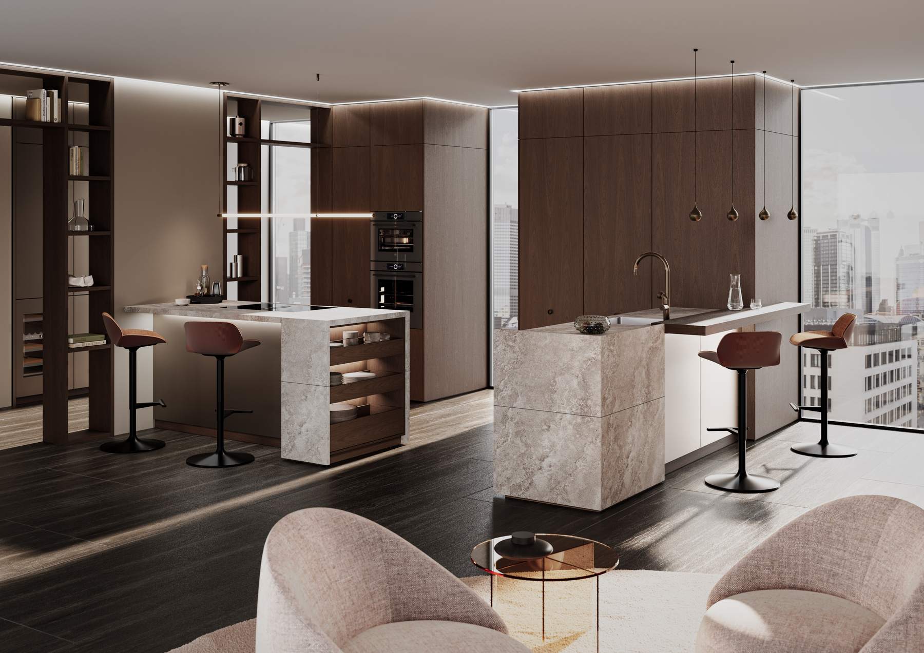 Leicht SYNTHIA mogano teak und METURO bronze
